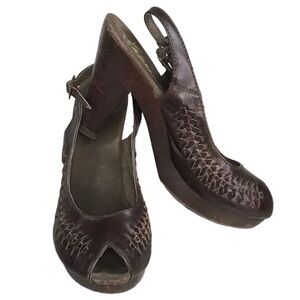 Very Volatile brown slingback heels
